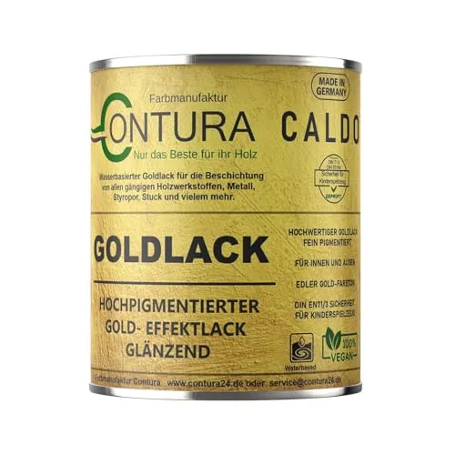 Contura Caldo Goldlack Goldfarbe Gold Effektlack Möbellack Holzlack Metalllack Möbel Farbe Möbelfarbe Effektfarbe (750ml.)