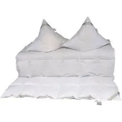 Betten Hofmann 4-Jahreszeitenbett + Kopfkissen Set - Allergiker Bettdecken: Kuscheliges 6x6 Kassettenbett mit 100% neuen Daunen für optimale Wärme und Komfort, inkl. 2 weicher Kopfkissen. Ideal für Allergiker, waschbar bis 60°C.