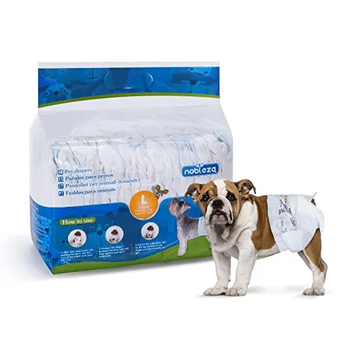 Nobleza Hund Windeln Einweg Weiblich Welpen Training Windeln Super Absorbent Pet Wraps 12 Pack, Größe L