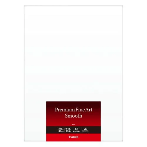 Canon FA-SM 2 Premium FineArt Smooth A2 - 25 Blatt, 310 g - Druckerpapiere, hochwertiges FineArt-Papier für Canon PRO Tintenstrahldrucker - für erstklassige Drucke mit tiefem Schwarz und feinen Details.