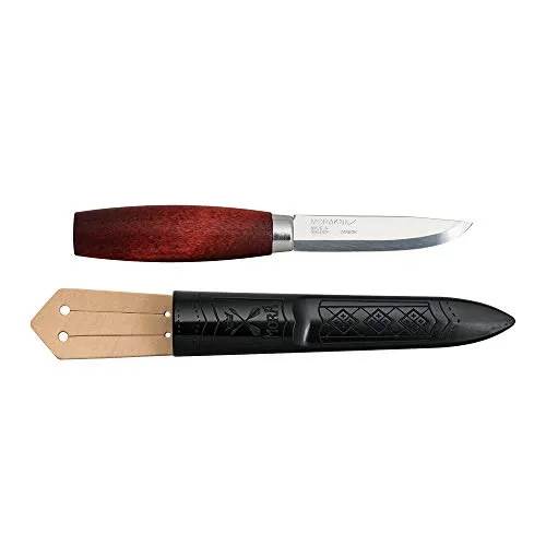 Morakniv Classic 1/0 - Hochwertiges Gürtelmesser mit Carbonstahlklinge - Gürtelmesser mit 7,6 cm Klinge aus schwedischem Kohlenstoffstahl und ergonomischem Birkenholzgriff, ideal für Links- und Rechtshänder.