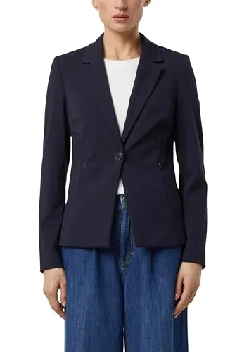 Comma Taillierter Blazer aus weichem Jersey - Eleganter Blazer in taillierter Passform aus hochwertigem Jersey, ideal für den Berufsalltag. Mit Reißverschlusstaschen und einem femininen Look, kombiniert Stil und Komfort.