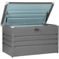 Beliani Große Metall-Gartentruhe 400 l grau