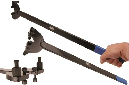 Kurbelwellen-Gegenhalteschlüssel für VW 1,4L / 1,6L / 2L - Sonstiges Autozubehör, ideal zum Gegenhalten der Kurbelwellen-Riemenscheiben bei VW-Motoren, hochwertige Ausführung von BGS für präzise Arbeiten.