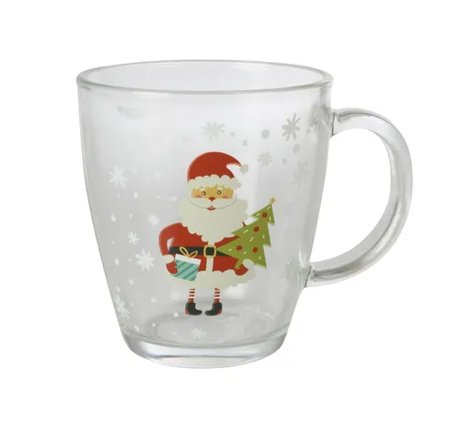 12x Weihnachts Glastassen 300ml - Thermobehälter mit süßem Weihnachtsmotiv, ideal für Heiß- und Kaltgetränke in der kalten Jahreszeit, perfekt für gesellige Abende.