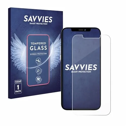 Savvies Panzer Schutz Glas für Apple iPhone 12 Pro Max 9H Hartglas, Anti-Fingerprint, Displayschutz