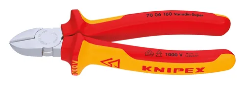 Knipex Seitenschneider VDE 180 mm - Präzise Schnitte für Elektriker - Zangen, ideal für Elektriker mit isolierten Griffen für maximale Sicherheit bei der Arbeit mit Strom.