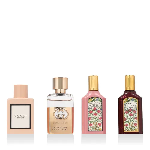 Gucci Miniaturen Set EDP 3 x 5 ml + EDP Intense 5 ml + EDT 5 ml - Entdecken Sie die Vielfalt der Gucci Düfte in einem kompakten Set. Ideal für Reisen und zum Ausprobieren – elegante Düfte für jeden Anlass.