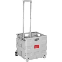Relaxdays Einkaufstrolley mit Teleskopgriff in Silber/Grau