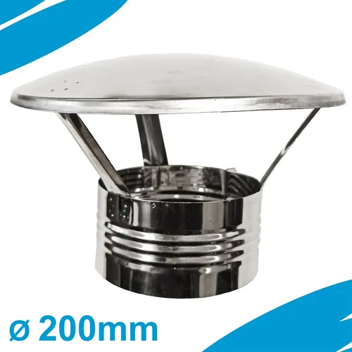 Kamin Schornsteinschutz Edelstahl Lüftungshaube DA fi Ø200 mm
