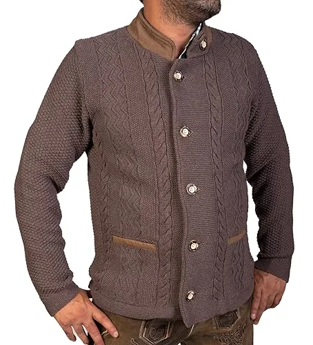 trachtl Trachtenstrickjacke Herren Markus - Elegante Strickjacke in 8 Farben - Trachtenjacke für Herren mit Knöpfen in Hirschhornoptik, ideal für Frühling und Herbst. Hochwertige Qualität und angenehmes Tragegefühl im klassischen bayerischen Trachtenlook.