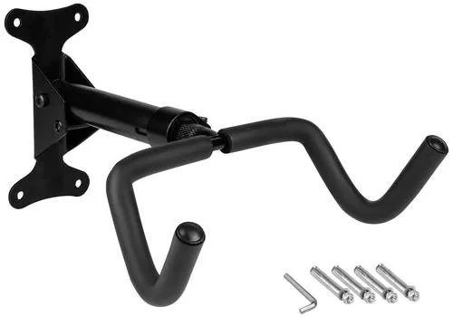 Eufab 16422 Fahrradwandhalter aus Stahl in Schwarz - Praktischer und klappbarer Fahrradhalter für die sichere Aufbewahrung in Garage oder Keller. Ausziehbar um ca. 10 cm, geeignet für fast alle Fahrräder.