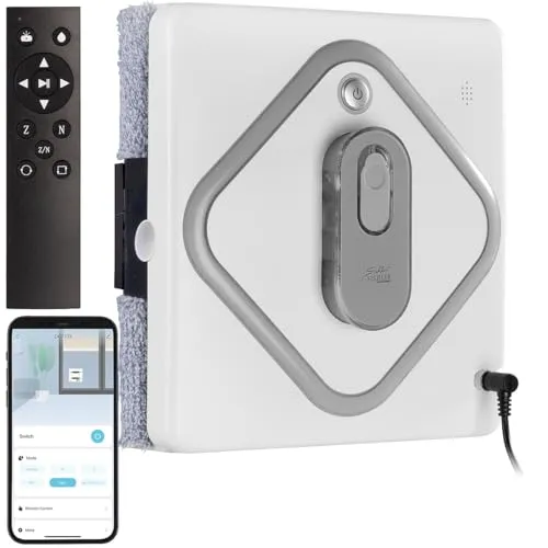 Sichler Haushaltsgeräte Fensterputzer: Profi WLAN Fensterputzroboter, Motorrollen, 3 Sprühköpfe, Remote, App (Fensterputzroboter mit Motorbürste, Smarte)