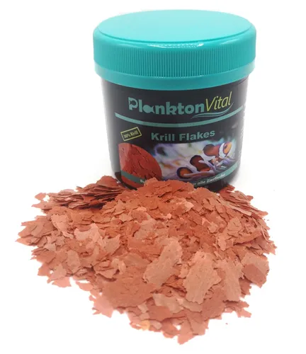 PlanktonVital Krill Flakes 30% Krill Meerwasser Fischfutter Süßwa Flocken 250ml
