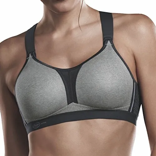 Anita Active Damen Sport-BH X-Back, Grau (Heather Grey 254), 75G (UK: 34G) - Funktionsunterwäsche für aktive Frauen, bietet optimalen Halt und Komfort beim Sport durch den innovativen X-Back Schnitt.