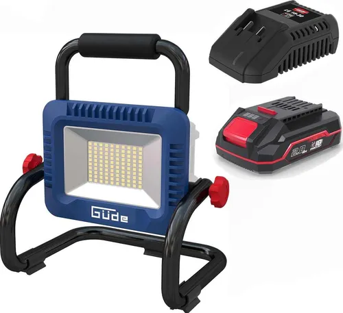 Güde Akku LED-Strahler LS 18-0 18V 4800 L mit Akku 2.0 Ah Ladegerät 3A
