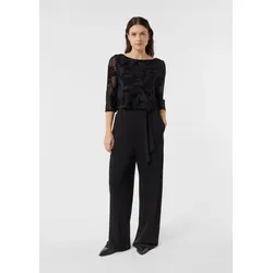 comma Jumpsuit Overall Jersey-Jumpsuit im Fabric Mix schwarz 34 EU