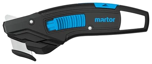 MARTOR Sicherheitsmesser SECUMAX 370 mit SECUMAX-Klinge 3770 - Innovatives Sicherheitsmesser mit verdeckter Klinge und erweiterbarer Schnitttiefe bis 10 mm. Ideal für dickere Materialien. Hergestellt aus glasfaserverstärktem, recyceltem Kunststoff.
