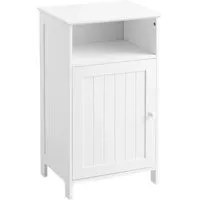 Costway Badschrank mit Tür und Regal in Weiß – 40 x 30 x 70 cm - Moderner Badschrank für vielseitige Nutzung im Badezimmer oder Wohnzimmer. Mit höhenverstellbarem Einlegeboden und eleganten Metallgriffen bietet er praktischen Stauraum und ist langlebig dank hochwertiger MDF-Platten.