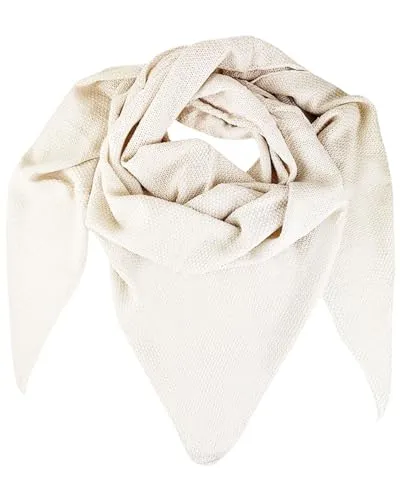 Trachtenland Damen Strick Dreieckstuch XL – 200 x 80 cm – weicher Trachtenschal mit Reiskornmuster – Dirndltuch für Oktoberfest & Trachtenmode – in vielen Farben (Wollweiß)