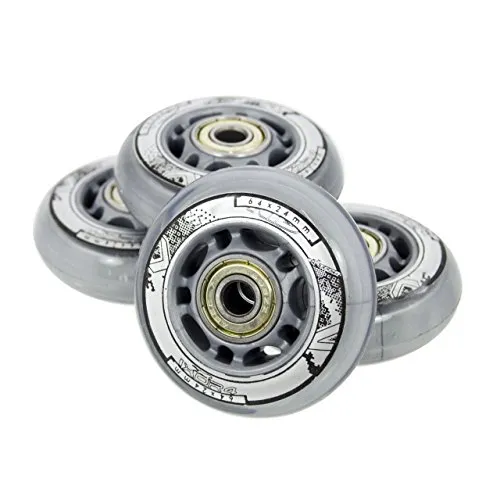 Inliner Rollen, für Freizeit-Skating PU 64mm/82A 4 St. + Lager ABEC7 8 St. Nils