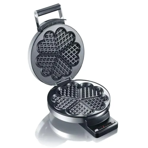GRAEF Waffeleisen WA80 mit Herzchenform aus Edelstahl