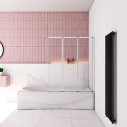 120x140cm Weiß 3-ftg. Faltbare Badewanneaufsatz 4mm ESG Sicherheitsglas Duschwand duschabtrennung