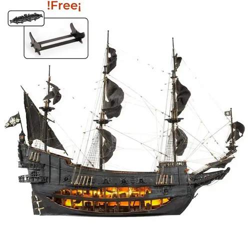 Occre Maquette Bateau en Bois : Flying Dutchman - Wasserfahrzeug-Modellbausätze mit offenem Rumpf, detailliertem Guss und optionalem LED-Beleuchtungsset für beeindruckende Nachbildungen.