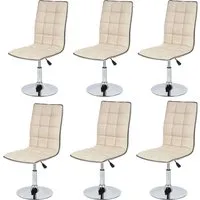 Chefgastro Esszimmerstuhl Beige - 6-Sitzer Drehstuhl - Moderner Drehstuhl für Esszimmer und Wohnbereiche, mit 360°-Drehfunktion und höhenverstellbar. Strapazierfähiger Kunstlederbezug für langanhaltenden Komfort und stilvolles Design.