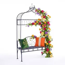 Rosenbogen Rankbogen für Garten – stilvolles Rosengitter - Eleganter Gartenbogen aus robustem Stahl, 220 cm hoch und 122 cm breit. Ideal zur Unterstützung von Pflanzen und für eine ansprechende Gartengestaltung. Robust und langlebig.