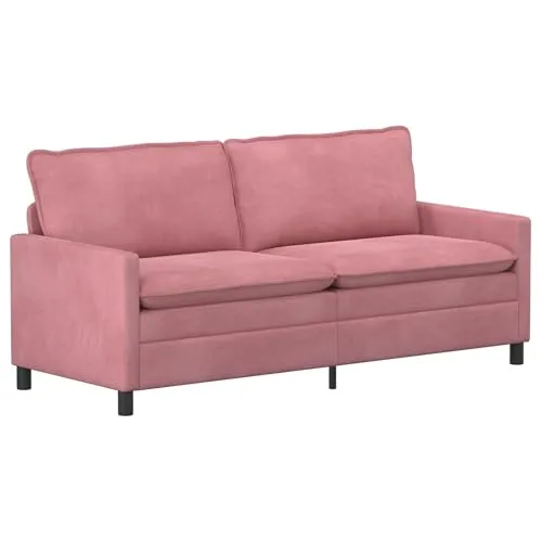 vidaXL Sofa Rosa 196 x 81 x 87,5 cm Samt – Modern und Komfortabel - Stylisches Sofa in Rosa mit hochwertiger Samt-Oberfläche für eleganten Komfort. Robust und langlebig, ideal für entspannte Stunden und gesellige Treffen. Einfach zu montieren und pflegeleicht.