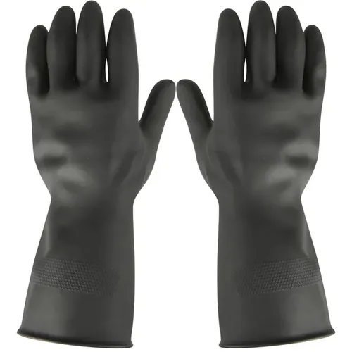 Produktbild Chemikalien Schutzhandschuhe Thor Black Heavy Duty M Gr. 8, geeignet für Lebensmittel, mit Rollrand, puderfrei