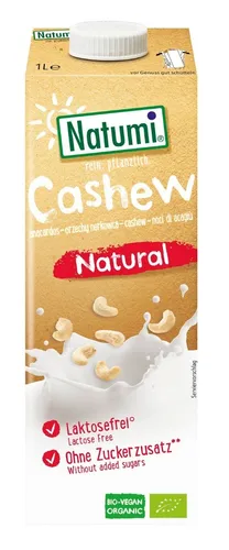 Natumi Cashew-Nuss-Getränk ohne Zucker BIO 1 L