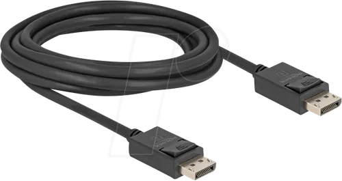 DELOCK 80494 - DisplayPort 2.1 Kabel, 16K 30 Hz, 3,0 m - DP Kabel für beeindruckende 16K Auflösung bei 30 Hz, ideal für Gamer und Multimedia-Enthusiasten mit 40 Gbps Bandbreite und HDR10 Unterstützung.