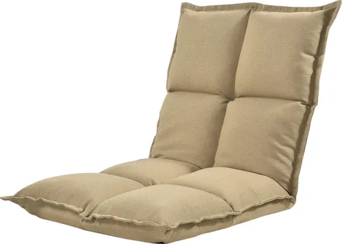 [en.casa] Verstellbare Klappliege – Bodenstuhl in Sandfarben