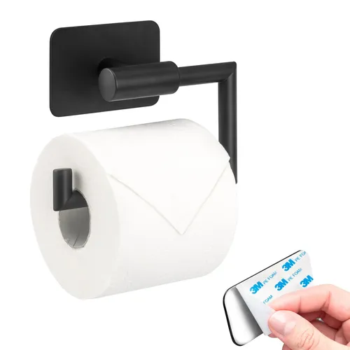 bremermann Bad-Serie PIAZZA BLACK TAPE - Toilettenpapierhalter Edelstahl schwarz