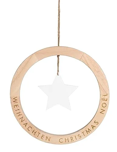 Räder Dekofigur Design Hänger Wunschkranz Weihnachten Stern 3-sprachig (20cm)
