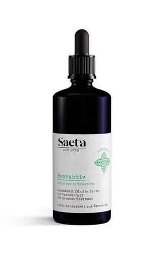 Saeta Haaraktiv mit Pipette 100 ml - Haarpflege: Stärkendes Haar- und Kopfhautserum mit 32 Kräutern für dickeres, festeres Haar und natürlichen Glanz.