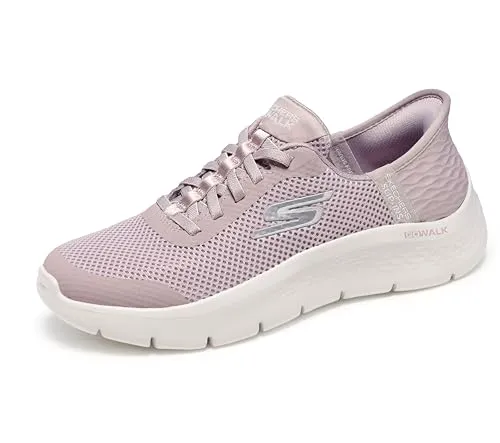 Skechers Damen Go Walk Flex Grand Entry - Mauve Textile Trim, 42 EU - Damen-Sneaker mit Hands Free Slip-Ins für müheloses Anziehen und exklusivem Fersenkissen für optimalen Halt. Genießen Sie die leichte ULTRA GO-Dämpfung und den komfortablen Skechers Air-Cooled Memory Foam.