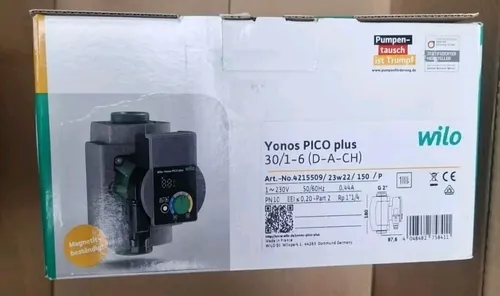 Wilo Hocheffizienz Umwälzpumpe Yonos PICO plus 30/1-6 180 - Kreiselpumpen mit elektronischer Regelung, wartungsfrei und ideal für effiziente Heizsysteme bis 6m Förderhöhe.