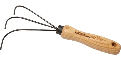 Krumpholz Handlaubrechen mit Eschengriff - Hochwertiger Handrechen aus Deutschland, ideal zum Entfernen von Laub und Gartenabfällen, leicht und handlich mit 140 mm Stiellänge.