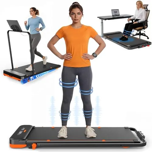 JAGJOG Walking Pad mit Vibration & 7% Steigung, Schwarz