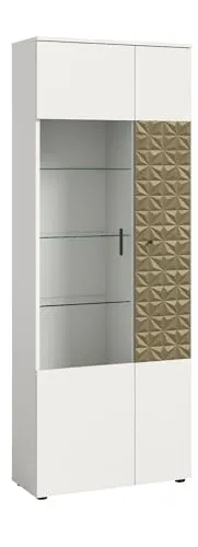 xonox.home Vitrine Weiß Melamin Modern 70x195x37 cm