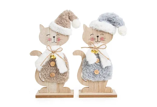 Logbuch-Verlag Dekofigur Weihnachtskatzen Set - 2 Katzen Figuren Weihnachten Dekofiguren 26,5