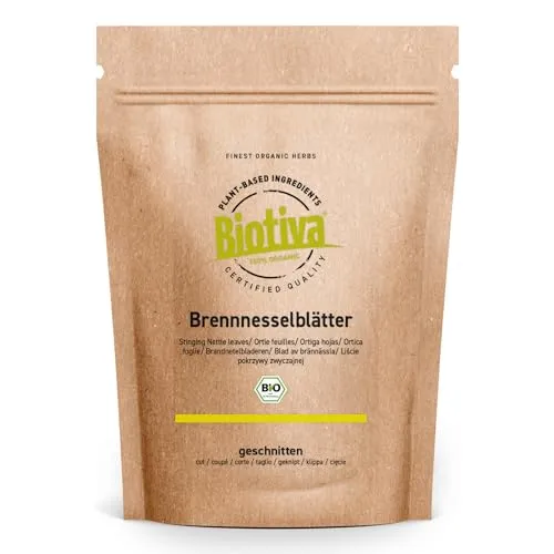 Bio Brennnesselblätter Tee 250g - Brennnesseltee - lose Brennesselblätter - Abgefüllt und kontrolliert in Deutschland - Biotiva