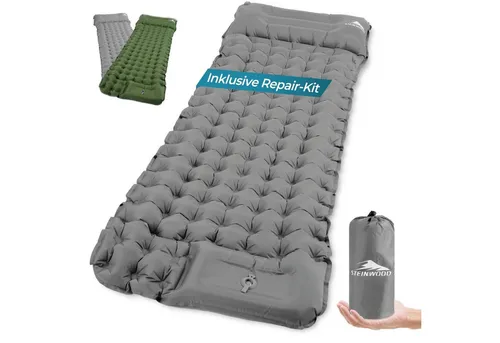 Steinwood Ultraleichte Isomatte mit Reparaturset - Isomatte für Outdoor-Abenteuer, nur 800 g leicht und mit praktischem Reparaturset für unbeschwerten Schlaf im Freien.