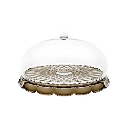 Guzzini VANITY Tortenglocke Smoke - Stilvolle Kuchenglocke - Trendige Tortenglocke aus biobasiertem Acrylkristall, schützt Ihre Köstlichkeiten vor Staub und sorgt für eine elegante Präsentation. Ideal für Snacks und Süßes, spülmaschinengeeignet und umweltfreundlich.
