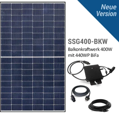 Balkonkraftwerk 400W Orbis SSG400-BKW-FB mit 450WP Solarmodule Steckersolargerät
