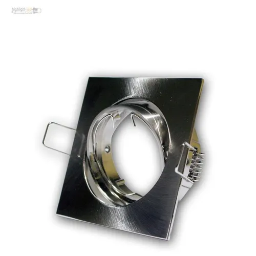 Einbaurahmen satiniert Einbauleuchte MR16 GU5,3 schwenkbar Einbaustrahler eckig