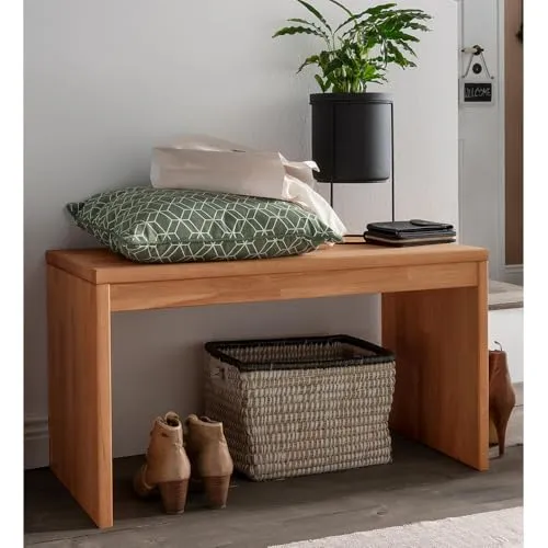 Lomadox Massivholz Flurbank Garderobenbank Buche 82x45x40 cm (BxHxT)